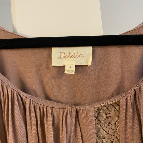Anthropologie Deletta Blouse in a Dusty Rose / Taupe Size Small - Picture 4 of 6